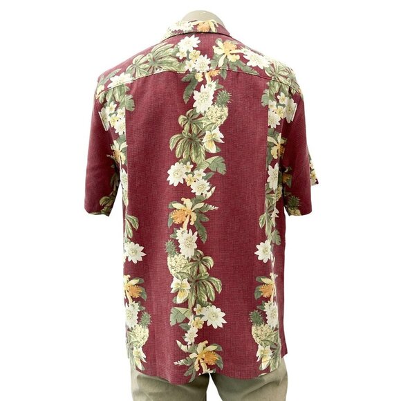 Tommy Bahama Pineapple Floral Tropical Red Short Sleeve Button-Up Shirt Mens M - Picture 2 of 12